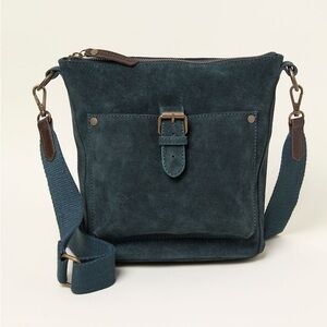FatFace Sienna Teal Blue Suede Crossbody Bag